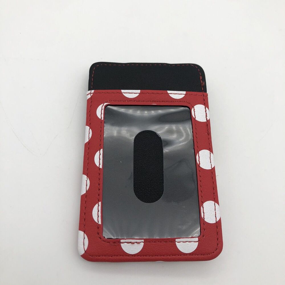 Disney Parks Wallet Minnie Mouse Slim ID Cardholder Gold Silhouette Dots & Bow - Picture 5 of 9